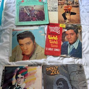 1960s Lot of 6 rock and roll vinyl record collection featuring 2 Elvis Presley,